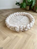 Créme gevlochten ronde velvet speelnest - Afbeelding 3