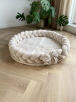 Créme gevlochten ronde velvet speelnest - Afbeelding 2