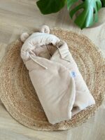 Beige velvet wikkeldeken/ voetenzak