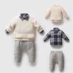 Creme_baby_setje_met_een_geruite_blouse_lavikids