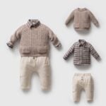 Taupe_baby_setje_met_een_geruite_blouse_lavikids