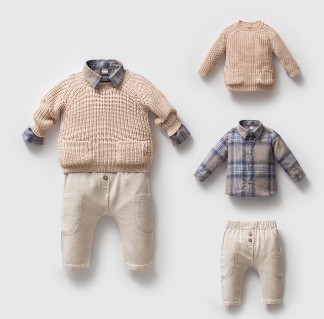 Beige_baby_setje_met_een_geruite_blouse_lavikids