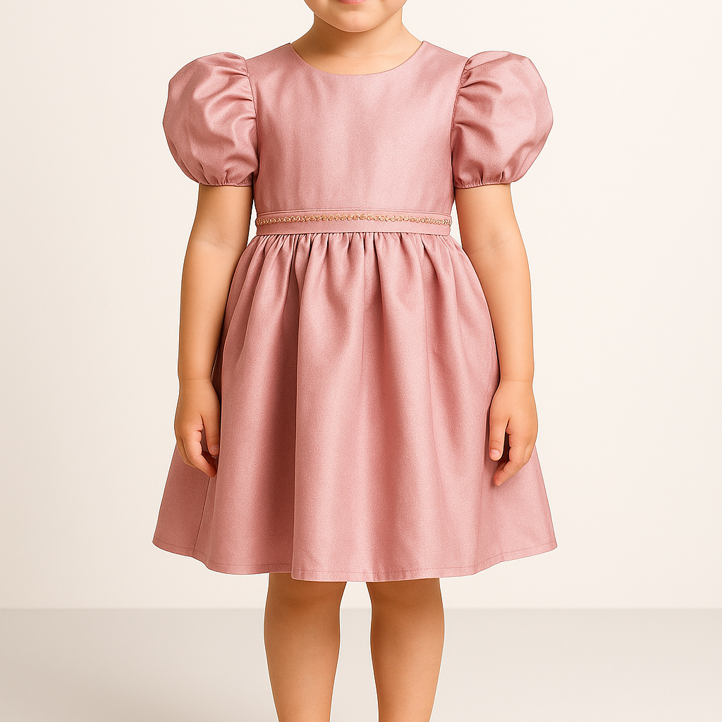 Donker_roze_jurk_met_pofmouwen_lavikids