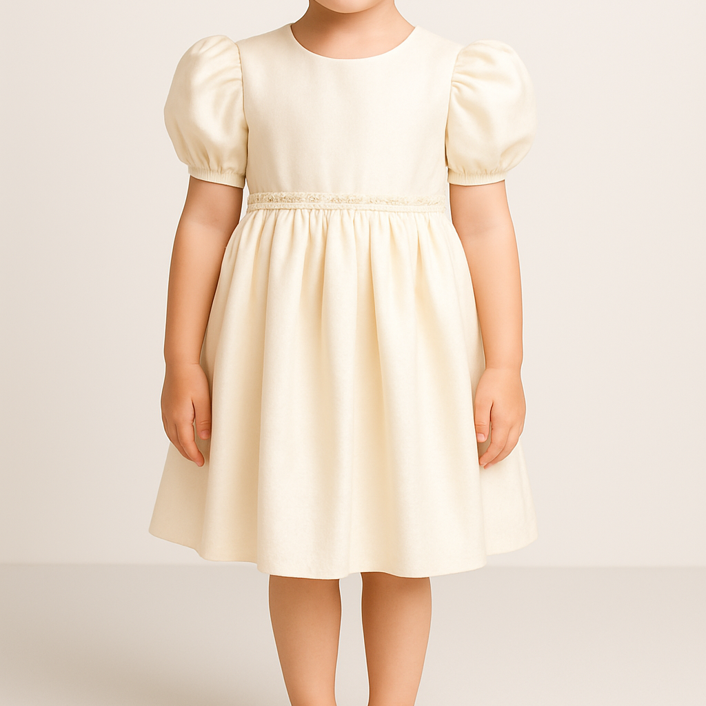 Creme_jurk_met_pofmouwen_lavikids
