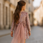 Roze_glitter_jurk_met_een_strik_lavikids