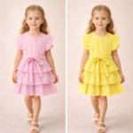 Katoenen ruffle jurk - Afbeelding 2