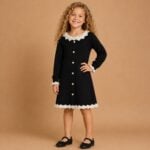 Zwarte_Gebreide_Meisjesjurk_met_kanten_details_lavi_kids