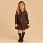 Bruine_elegance_vest_en_plisse_rok_set_lavi_kids