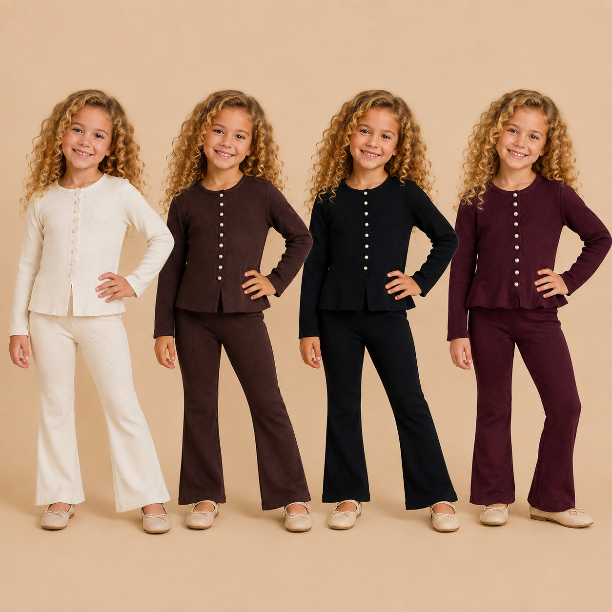 Elegante_Rib_flared_set_met_parel_knopen_lavi_kids