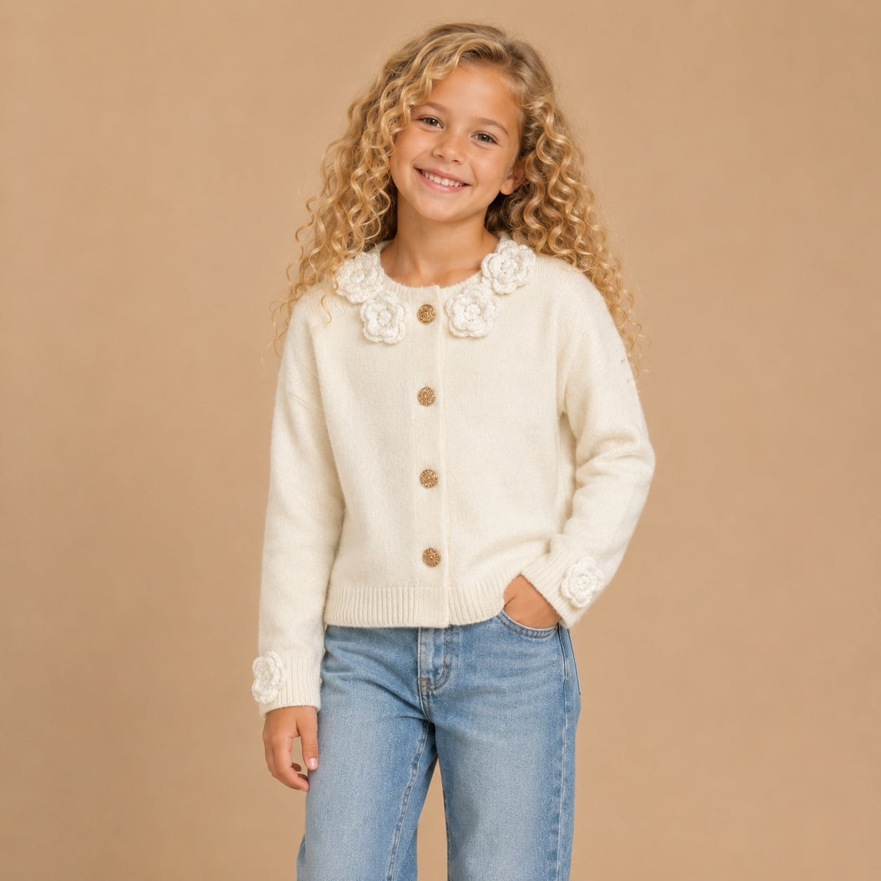 Creme_Gebreide_Vest_met_Bloemen_lavi_kids