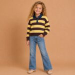 Gele_Gestreepte_Meisjestrui_met_Denim_Kraag_Lavi_Kids