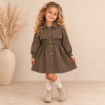Bruine_Jurkje_met_een_Tailleband_Lavi_kids