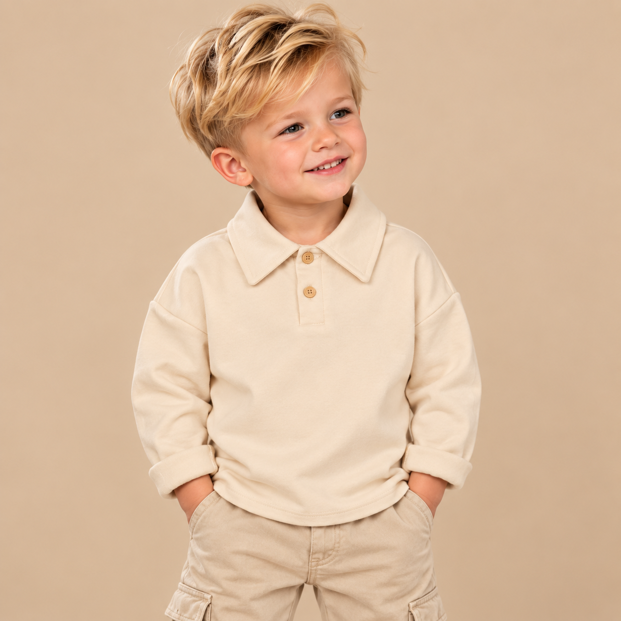 Crème_Oversized_Polo_Longsleeve_lavi_kids