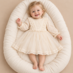 Babyjurkje_Élise_Crème_met_Bloemenborduursel_en_Tule_lavi_kids