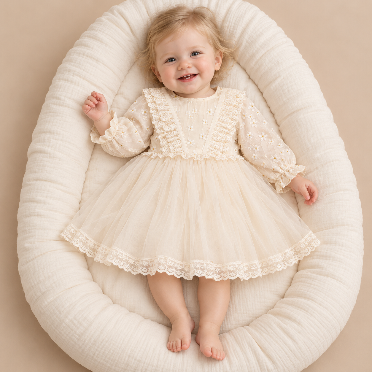 Babyjurkje_Élise_Crème_met_Bloemenborduursel_en_Tule_lavi_kids